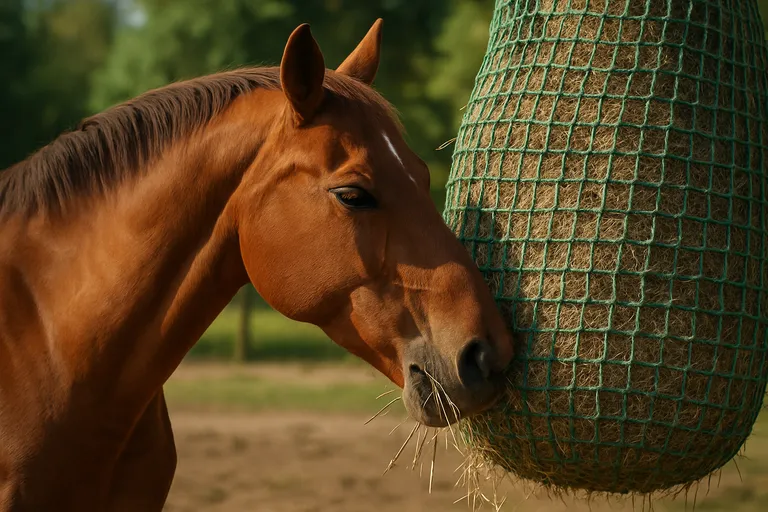 Hooinetten en slowfeeders: voordelen voor de gezondheid en het welzijn van je paard